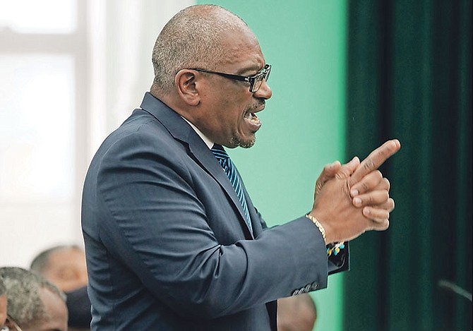 Prime Minister Dr Hubert Minnis speaking in the House of Assembly.
Photo: Terrel W Carey Sr/Tribune staff