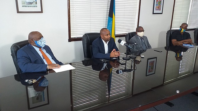 State Minister for Grand Bahama Senator Kwasi Thompson speaks on Friday.