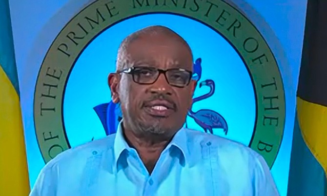 Prime Minister Dr Hubert Minnis speaks on Monday.