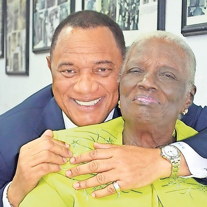 EFFIE Walkes with former Prime Minister Perry Christie.