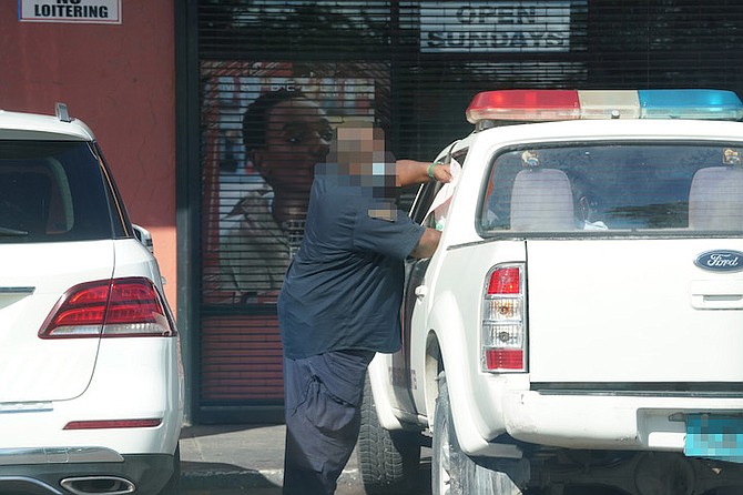 The scene outside the restaurant yesterday.