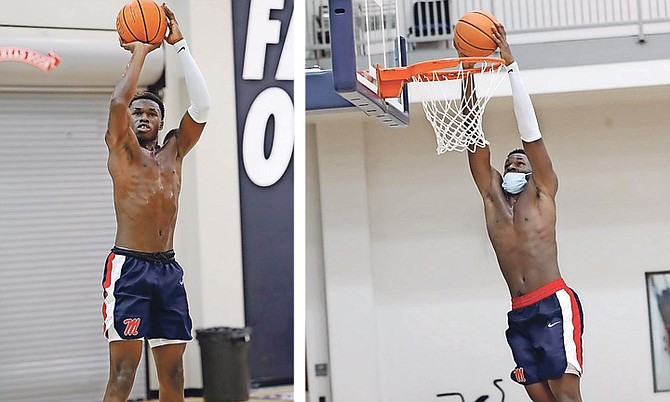 Samuel Hunter shoots during a training session.