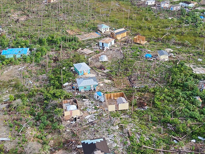 Aerial photos from last year of suspected unregulated structures in the Farm shanty town, Treasure Cay.