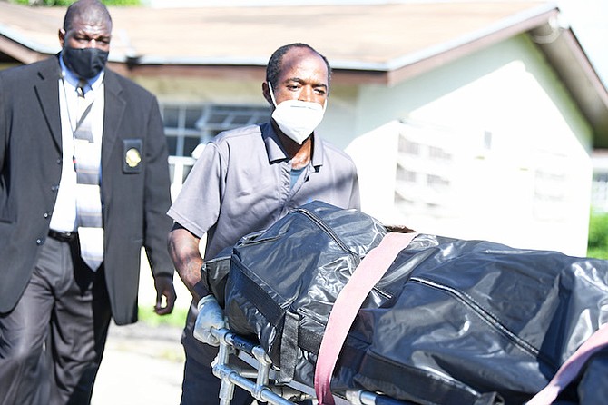 THE SCENE of a double homicide in Nassau Village on Monday, with a mother and daughter confirmed dead.
Photo: Shawn Hanna/Tribune Staff