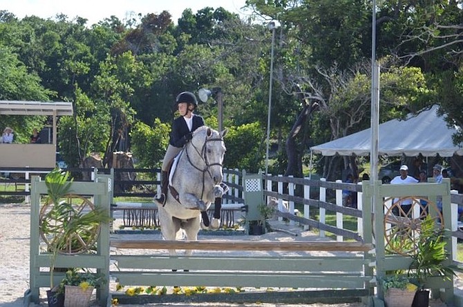 Peyton Wong riding her own Shadowfax in the Camperdown Equestrian Centre Annual Show.