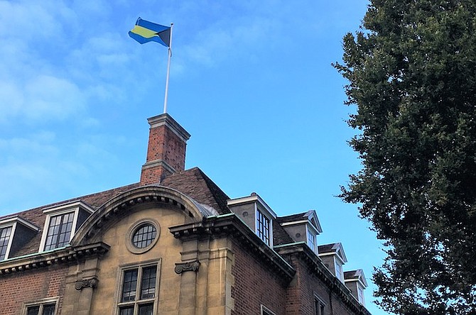 THE BAHAMIAN flag flying over St Catharine’s College in Cambridge.