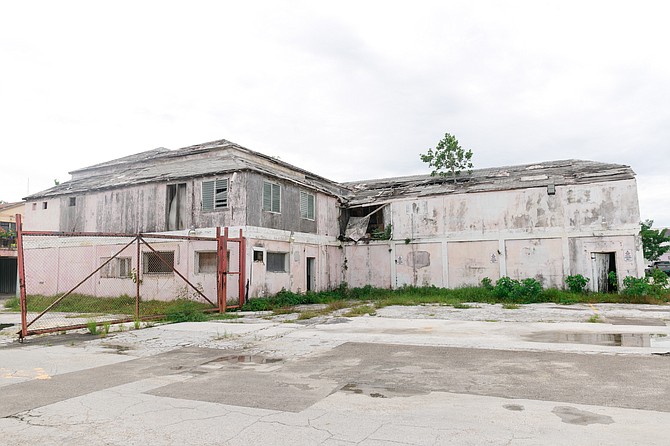 A dilapidated building in Downtown Nassau