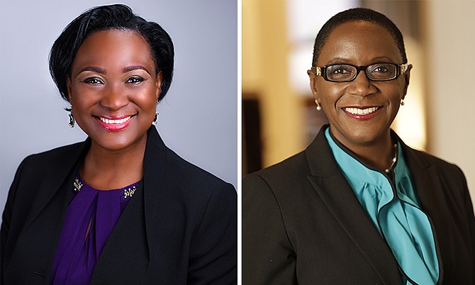 CHARLENE PAUL, left, president of the Caribbean Institute for Women in Leadership, Bahamas Chapter; and Gaynel Curry, United Nations gender and women’s rights advisor.