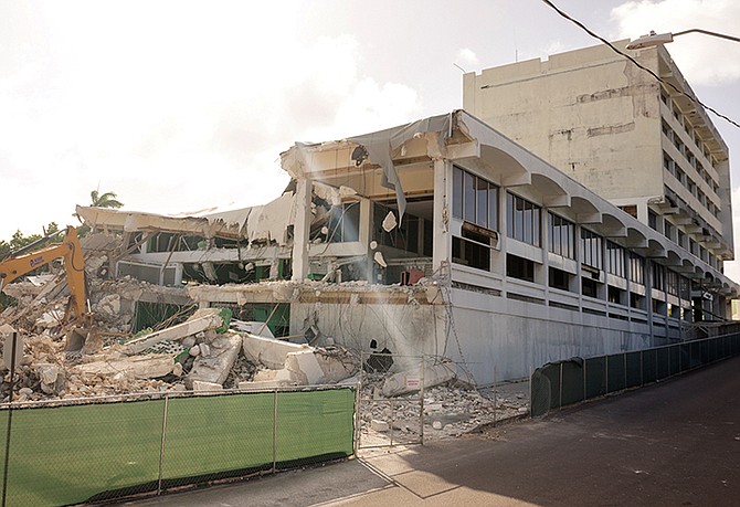 THE DEMOLITION of the General Post Office in East Hill Street begins yesterday. Photo: Donovan McIntosh