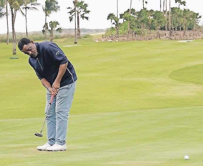 VETERAN golfer Greg Maycock holds a slim four-stroke lead over nearest rival Keathen Stuart after the first two days of competition in the Bahamas Professional Golf Association (BPGA) 2020 National Championships.
Photo: Donavan Mcintosh