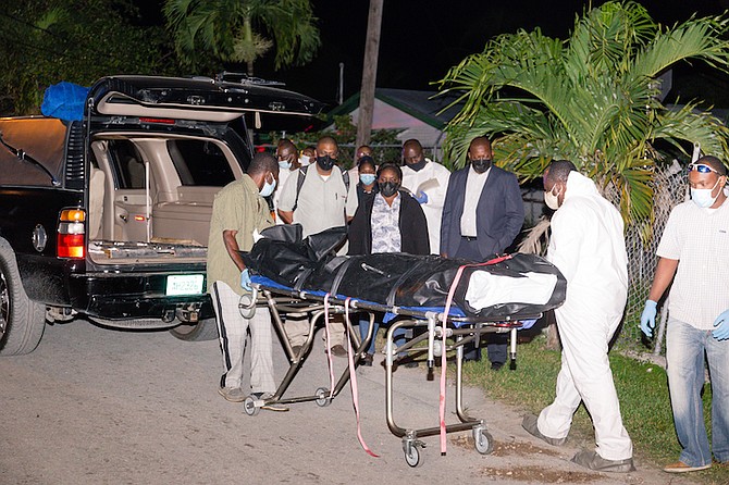 The scene at Nassau Village on Tuesday night. Photo: Donavan McIntosh