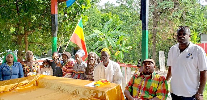 MEMBERS of the Rastafarian community at a recent press conference. Photo: Tanya Smith-Cartwright