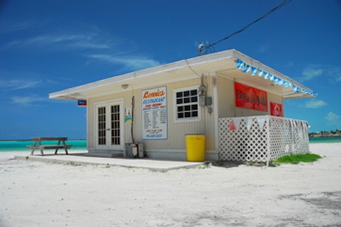 ONE of the stalls at the Fish Fry in Exuma.
