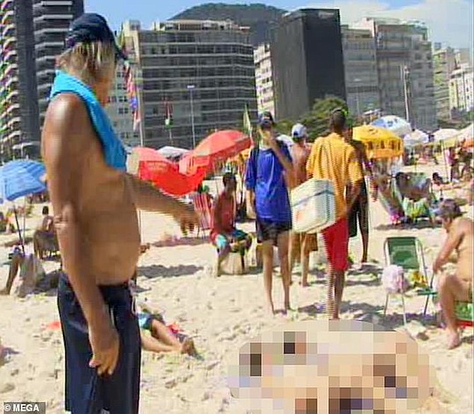 PETER Nygard pictured in this clip from video during his visit to a beach in Brazil, during which he suggested a 15-year-old girl should lie about her age. Photos: Mega Agency