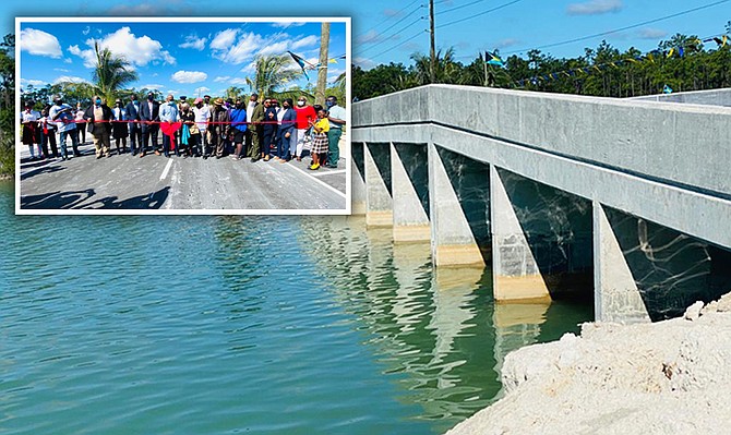 CENTRAL ANDROS – Prime Minister Dr Hubert Minnis officially opened the London Creek Bridge in Central Andros, Friday – part of the natural creek system of Andros that had become blocked because of road construction. London Creek (and also Staniard Creek), Andros, incurred damage because of sedimentation. Structural works have been done to restore general health of the creek system and thereby improve aesthetic and economic benefits. (BIS Photos/Yontalay Bowe)