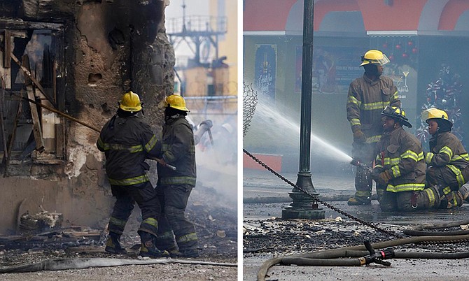 Firefighters tackle the blaze on Friday afternoon. (Photos by Terrel W Carey Sr and Donavan McIntosh)