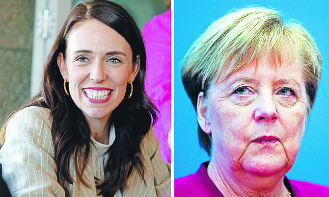 THE LEADERS of New Zealand and Germany, Jacinda Ardern and Angela Merkel.
