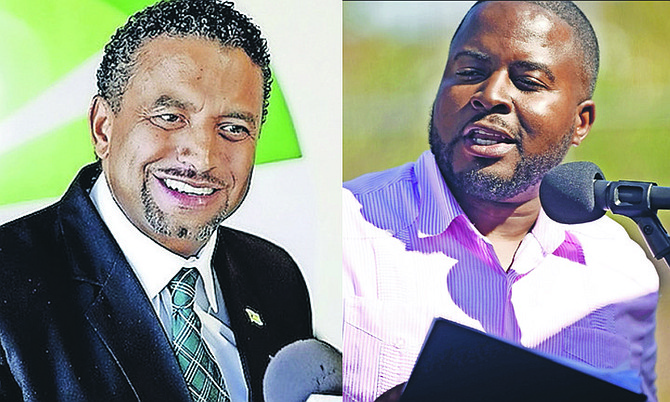 BRANVILLE MCCARTNEY, left, and Adrian Gibson MP.