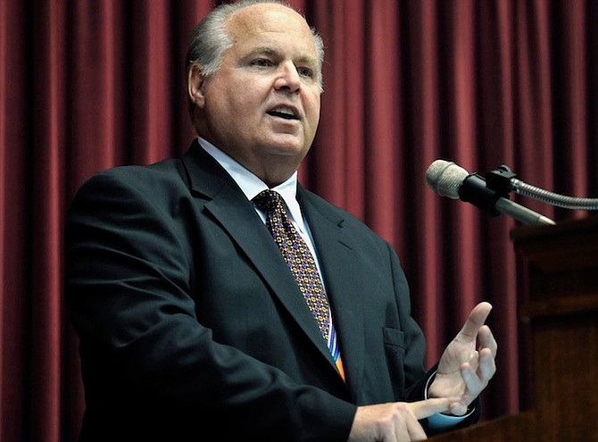 IN this May 14, 2012 photo, Rush Limbaugh speaks during a ceremony inducting him into the Hall of Famous Missourians in the state Capitol in Jefferson City.
Photo: Julie Smith/AP