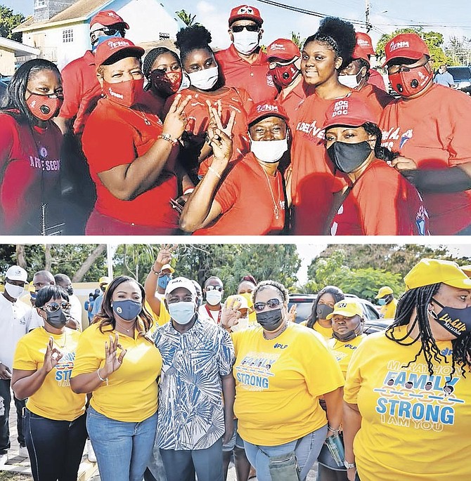 THE FNM walkabout in Golden Gates, top, and a PLP event held at the weekend, above.