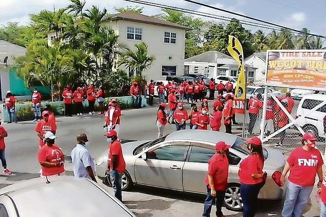 FNM supporters in Centreville on Saturday.