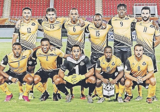 GO TEAM BAHAMAS: Men’s national soccer team members.