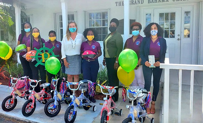 THE BICYCLES being donated to the Grand Bahama Children’s Home.
