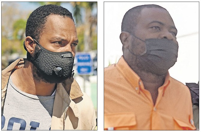 BRANDON MILLER, left, and Johnnie Emil outside court. Photos: Donovan McIntosh/Tribune Staff