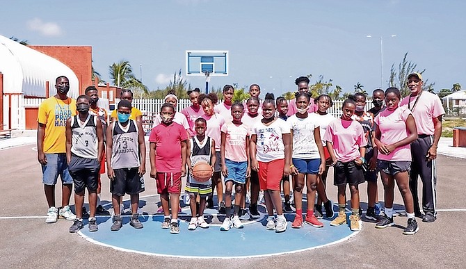 Diamond Basketball and Freedom Warriors members at the Hope Centre basketball courts on Saturday.
Photo: Racardo Thomas