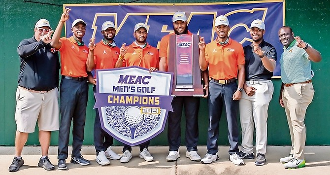 CAMERON Riley with his Florida A&M Rattlers men’s golf team.
Photo courtesy of Florida A&M Athletics