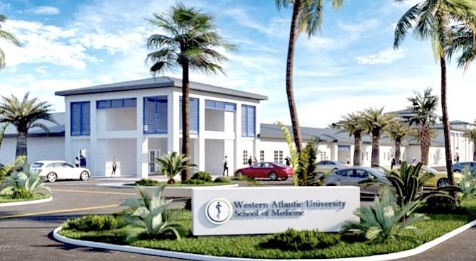 Artist rendering of Western Atlantic University on Freeport.