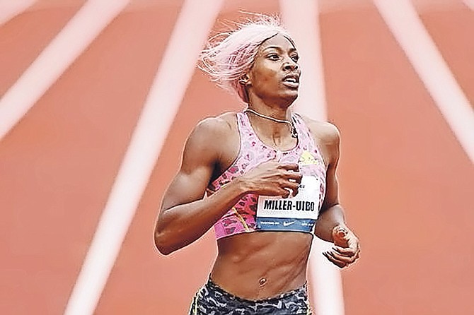 Shaunae Miller-Uibo wins the 400 metres with a world-leading time and new facility record at the Oregon Relays in Eugene, Oregon.