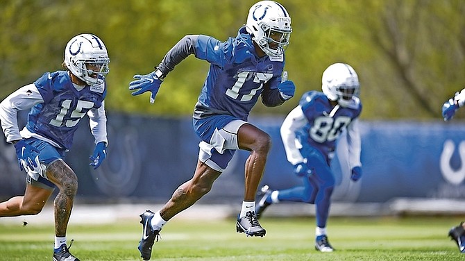 Mike Strachan donned his No.17 jersey for the first time in the Indianapolis Colts’ Rookie Minicamp at Indiana Farm Bureau Football Center in Indianapolis over the weekend.