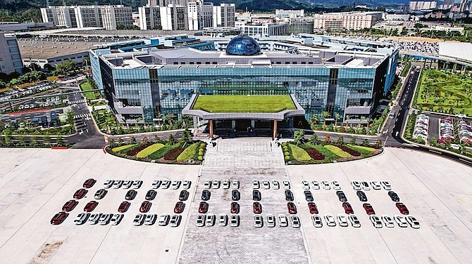 AT BYD’s Global Headquarters, car owners assembled their vehicles in a choreographed display to celebrate the roll out of their one millionth new energy vehicle this week.