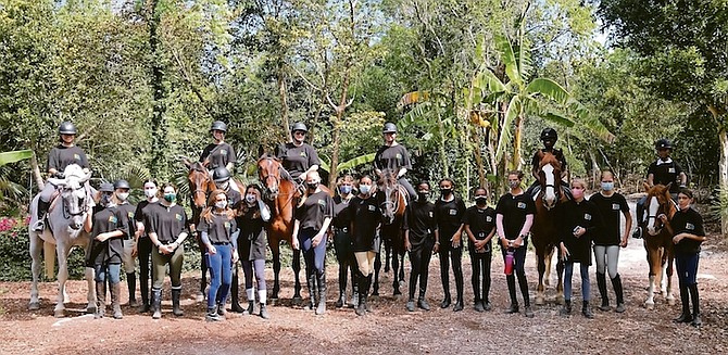 Riders and coaches gather in the Ride For Reine, a fundraiser to support Reine Pagliaro who will represent The Bahamas at the Junior World Endurance Championships in Ermelo, Netherlands, in September.