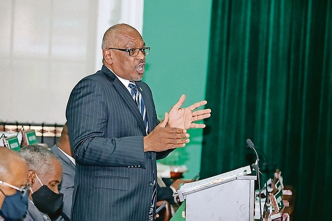 Prime Minister Dr Hubert Minnis in the House of Assembly yesterday. Photo: Donovan McIntosh/Tribune Staff