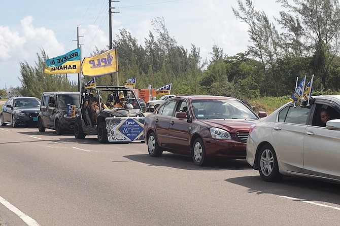 The motorcade which left the national stadium. Photos: Donavan McIntosh/Tribune staff