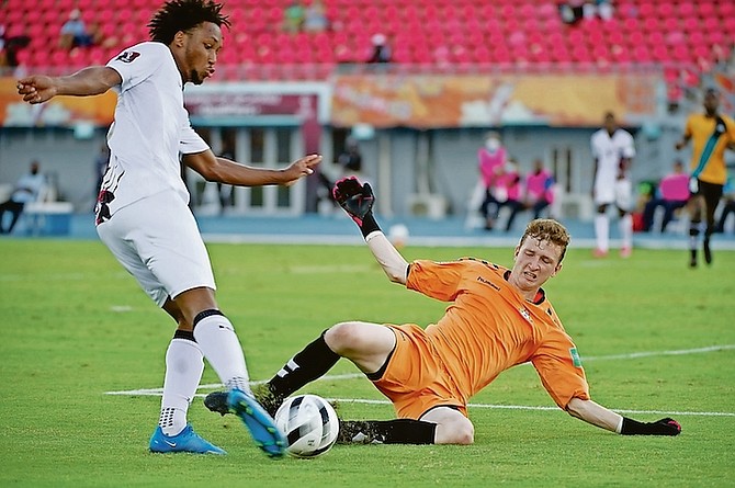 TEAM Bahamas delivered a spirited performance, highlighted by 18-year-old keeper Ian Lowe, right.