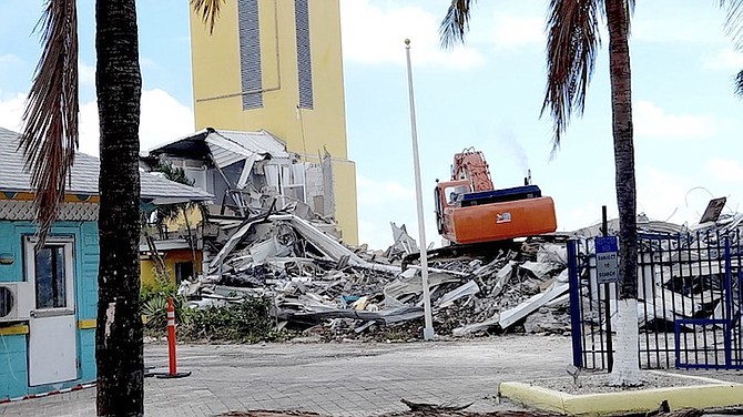 NASSAU Cruise Port’s demolition of former Port Authority building.
