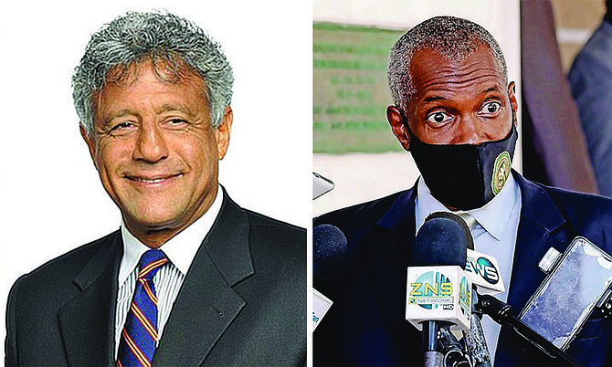 Attorney Fred Smith and Minister of Works Desmond Bannister.