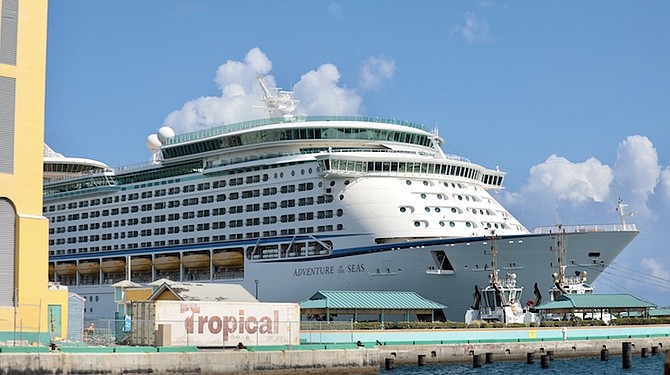 The Adventure of the Seas pictured earlier this week. Photo: Donavan McIntosh/Tribune staff