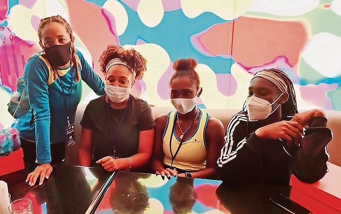 Shown (l-r) are Kerrie Cartwright, Sierra Donaldson, Sydney Clarke and Elana Mackey before getting something to eat.