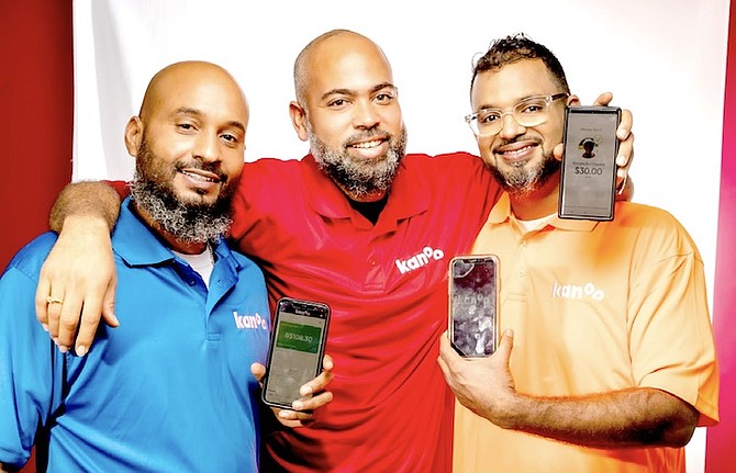 NICHOLAS REES, centre, with Kanoo co-founders.
