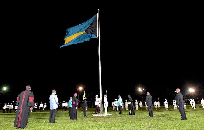 Images of the 48th Anniversary of Independence Flag Raising Ceremony at Clifford Park (above and below), celebrating Independence at 12:01 am on July 10. (BIS Photos/Kemuel Stubbs)
