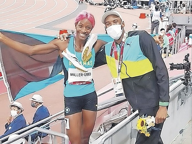 OLYMPIC gold medal winners Shaunae Miller-Uibo and Steven Gardiner, who return to The Bahamas today.