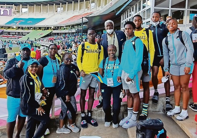 Team Bahamas officials and athletes at the World Athletics’ Under-20 Championships in Nairobi, Kenya.