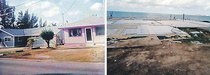 MRS Wilmore’s property before and after Hurricane Dorian.