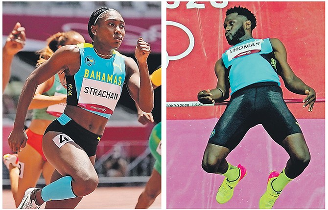 ANTHONIQUE Strachan and Donald Thomas have been competing in Italy in their post-Olympics season. (File photos)