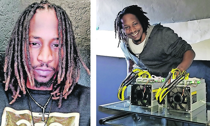 JOSEPH “Black Crypto” Evans and, right, building a Bitcoin mine in his home.