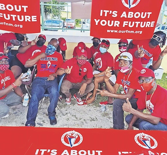 DARREN Henfield with supporters at Central Primary School in this picture posted to his Facebook.